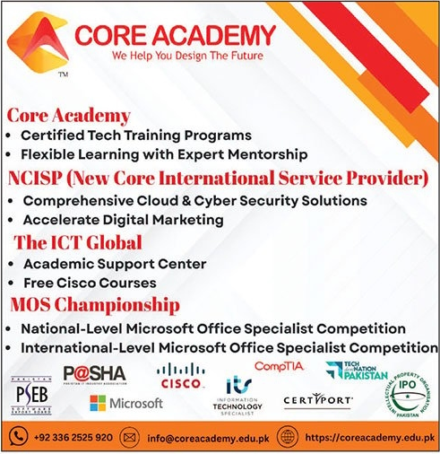 Admission Open in Core Academy Karachi